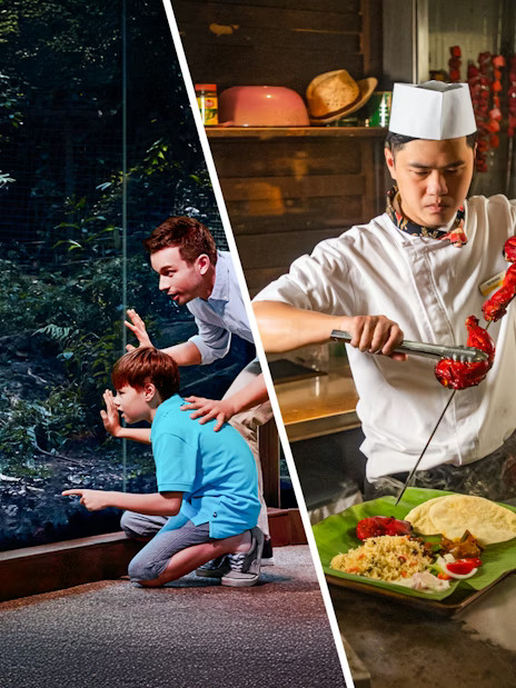 Combo (Save 7%): Singapore Night Safari Tickets + Dinner Buffet at Ulu Ulu Restaurant - Image 1